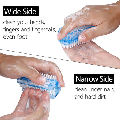 Nail Brush Two Sided Hand Fingernail Scrub Brushes - Soft & Stiff Bristles Scrubber for Nails, Toes Cleaning - for Men, Women, Kids - 4 Pack