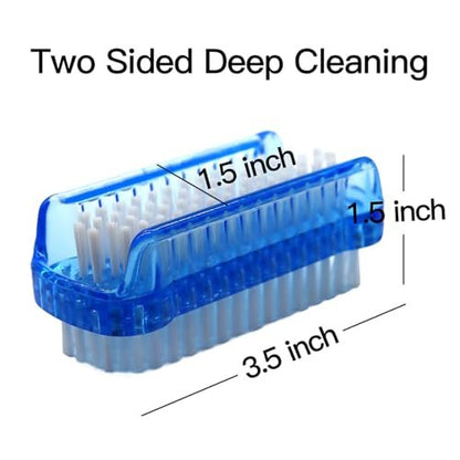 Nail Brush Two Sided Hand Fingernail Scrub Brushes - Soft & Stiff Bristles Scrubber for Nails, Toes Cleaning - for Men, Women, Kids - 4 Pack