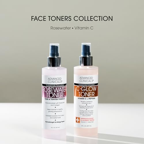 Advanced Clinicals Vitamin C Glow Facial Mist Toner - Antioxidant Face Mist with Rosewater, Ferulic Acid & Peptides for Instant Hydration, Non-Greasy, 8 Fl Oz - görsel 18