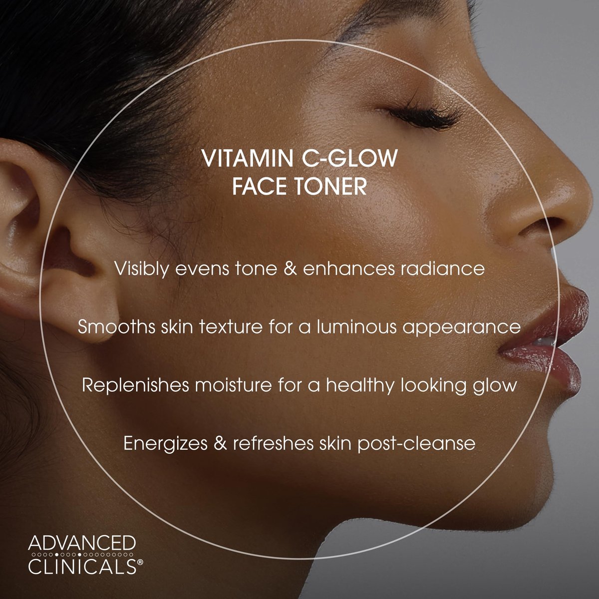 Advanced Clinicals Vitamin C Glow Facial Mist Toner - Antioxidant Face Mist with Rosewater, Ferulic Acid & Peptides for Instant Hydration, Non-Greasy, 8 Fl Oz - görsel 5