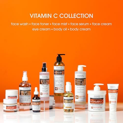 Advanced Clinicals Vitamin C Glow Facial Mist Toner - Antioxidant Face Mist with Rosewater, Ferulic Acid & Peptides for Instant Hydration, Non-Greasy, 8 Fl Oz - görsel 14