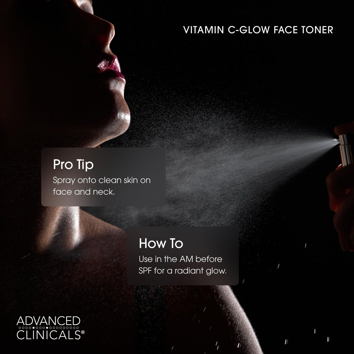 Advanced Clinicals Vitamin C Glow Facial Mist Toner - Antioxidant Face Mist with Rosewater, Ferulic Acid & Peptides for Instant Hydration, Non-Greasy, 8 Fl Oz - görsel 9