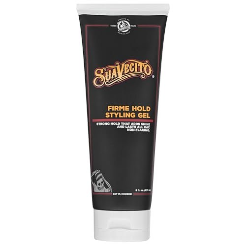 Suavecito Firme (Strong) Hold Styling Gel 8 oz - Original Scent, High Shine - Alcohol Free - Won't Dry or Flake, Lasts All Day, Works On All Hair Types And Textures Avelisse