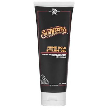 Suavecito Firme (Strong) Hold Styling Gel 8 oz - Original Scent, High Shine - Alcohol Free - Won't Dry or Flake, Lasts All Day, Works On All Hair Types And Textures Avelisse
