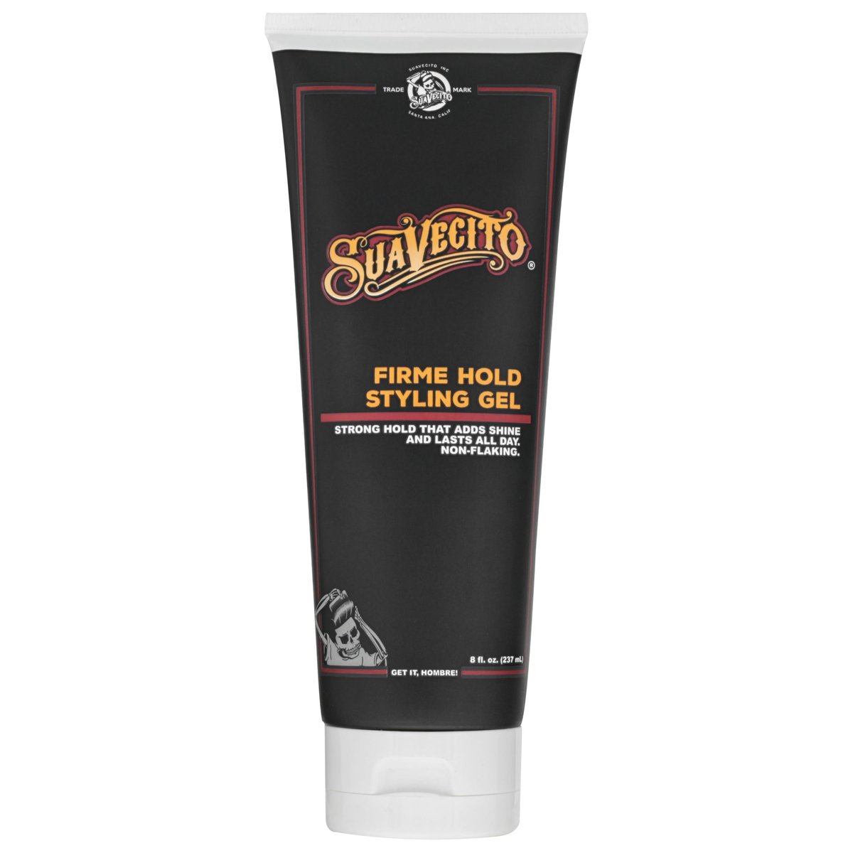 Suavecito Firme (Strong) Hold Styling Gel 8 oz - Original Scent, High Shine - Alcohol Free - Won't Dry or Flake, Lasts All Day, Works On All Hair Types And Textures Avelisse