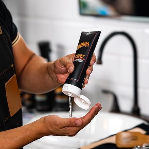 Suavecito Firme (Strong) Hold Styling Gel 8 oz - Original Scent, High Shine - Alcohol Free - Won't Dry or Flake, Lasts All Day, Works On All Hair Types And Textures Avelisse
