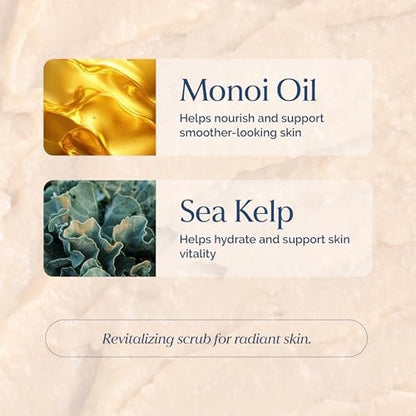Exfoliating Face Scrub with Monoi Oil & Sea Kelp – Clarifying & Firming Facial Exfoliator – Vegan, Paraben-Free, 5.1 fl oz Avelisse