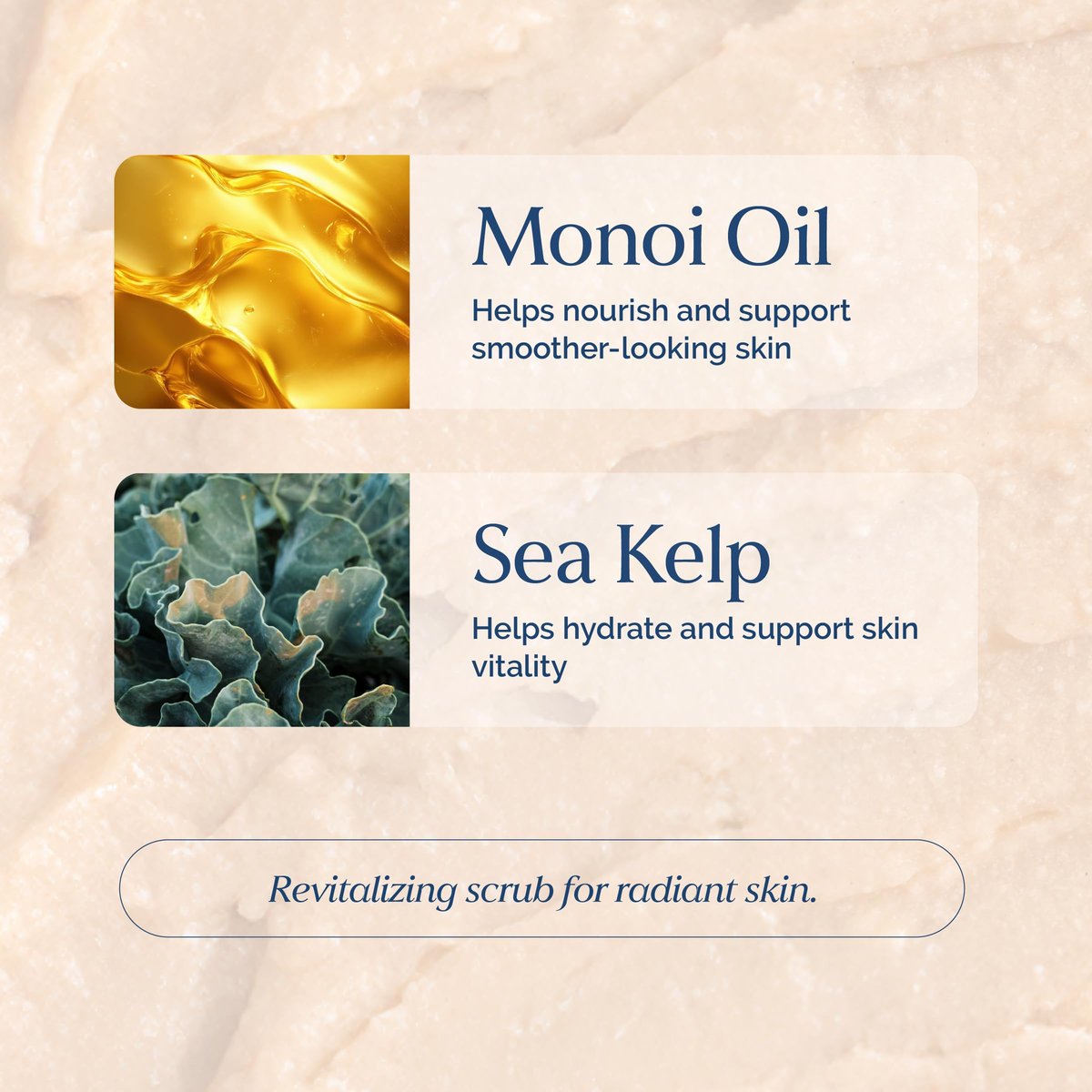 Exfoliating Face Scrub with Monoi Oil & Sea Kelp – Clarifying & Firming Facial Exfoliator – Vegan, Paraben-Free, 5.1 fl oz Avelisse