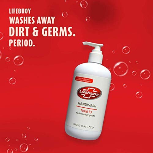 Lifebuoy Total 10 Hand Wash, 16.9 FL OZ (500 ml) - Antibacterial Liquid Soap - görsel 8