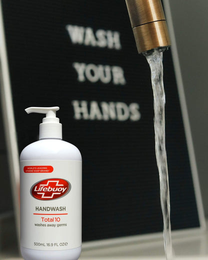 Lifebuoy Total 10 Hand Wash, 16.9 FL OZ (500 ml) - Antibacterial Liquid Soap