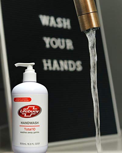 Lifebuoy Total 10 Hand Wash, 16.9 FL OZ (500 ml) - Antibacterial Liquid Soap