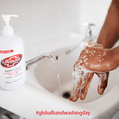 Lifebuoy Total 10 Hand Wash, 16.9 FL OZ (500 ml) - Antibacterial Liquid Soap