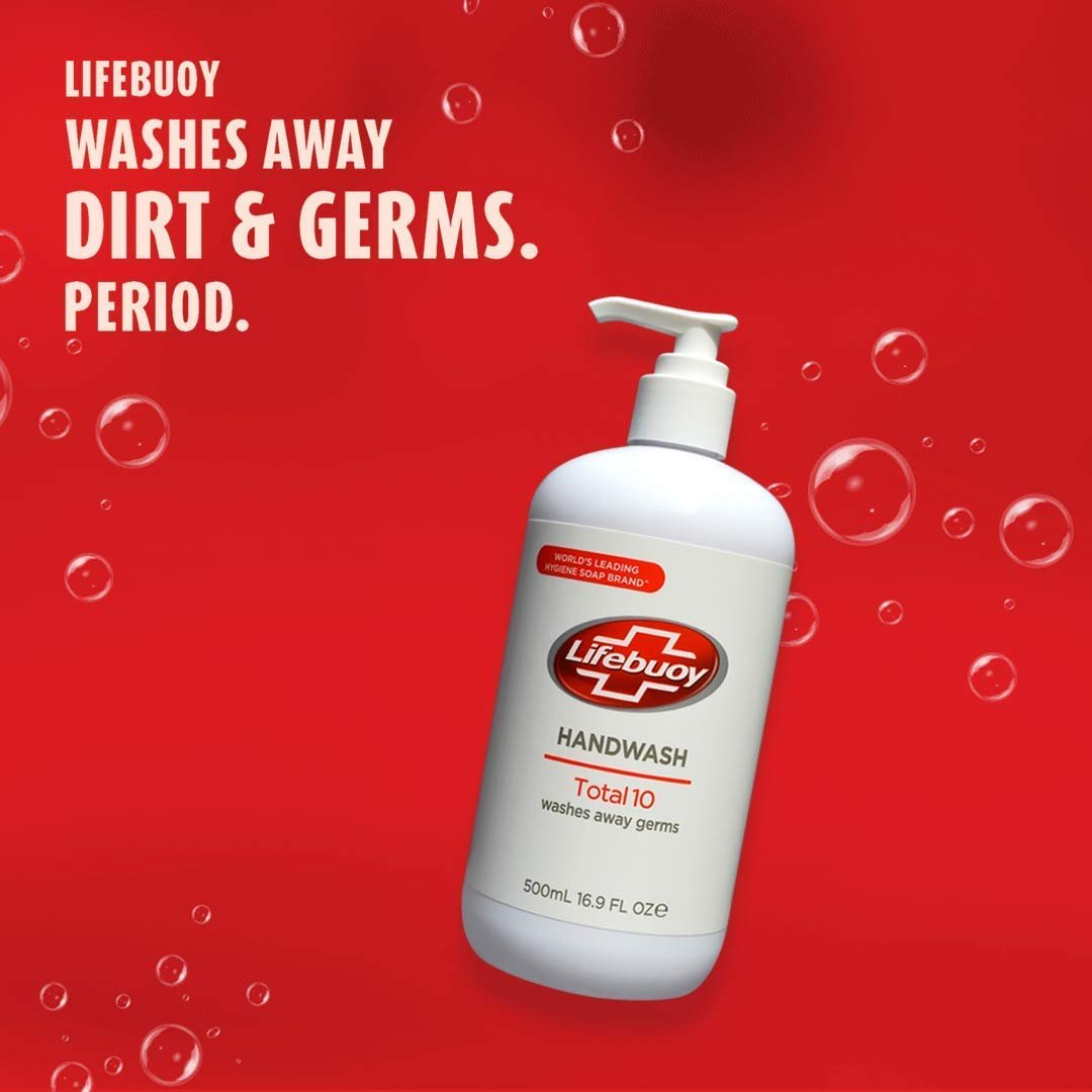Lifebuoy Total 10 Hand Wash, 16.9 FL OZ (500 ml) - Antibacterial Liquid Soap - görsel 7