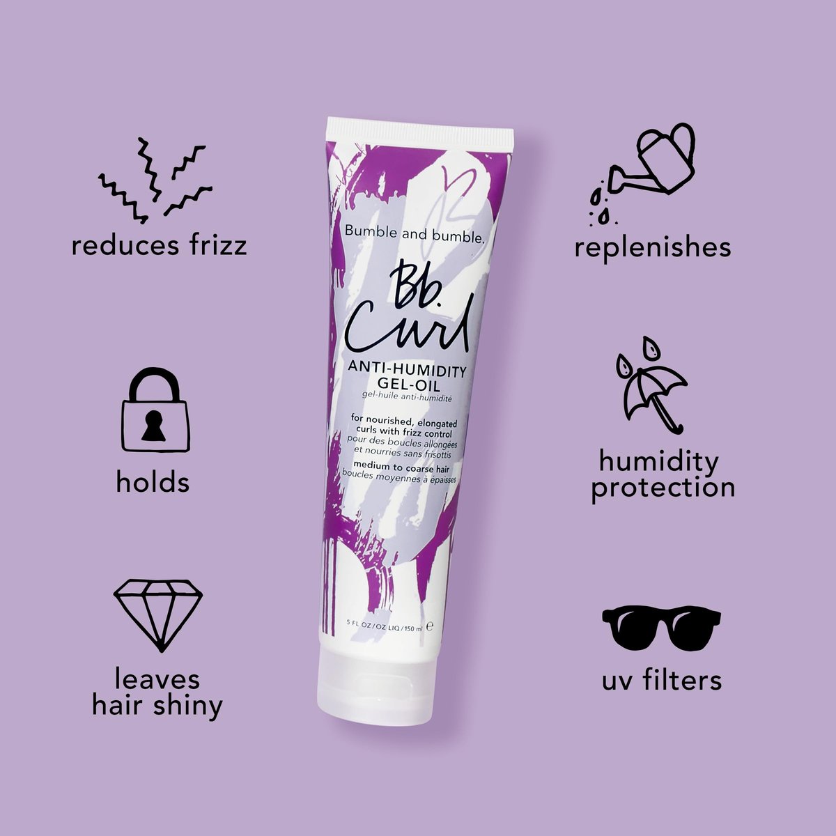 Bumble and bumble. Curl Anti-Humidity Gel-Oil – Anti Frizz, Adds Bounce, Shine & Moisture for Medium to Thick Coily, Curly Hair – With Jojoba, Avocado & Coconut Oil – 5 Fl Oz Avelisse