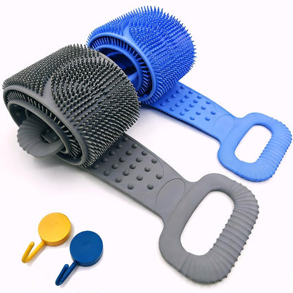 Sofine® 2 Pack Silicone Back Scrubber for Shower – 36-Inch Dual Sided Body Scrubber, Extra Long Handle, Exfoliating Back Brush for Men & Women Avelisse