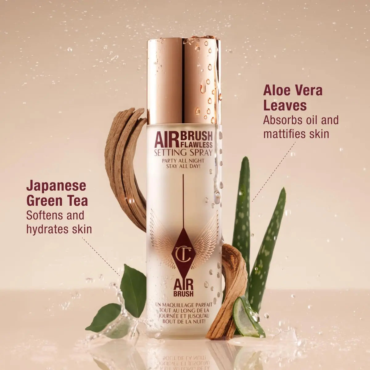 Charlotte Tilbury Airbrush Flawless Setting Spray - Ultra-Fine Hydrating Mist for 16-Hour Makeup Wear, Pore-Blurring & Skin-Soothing Avelisse