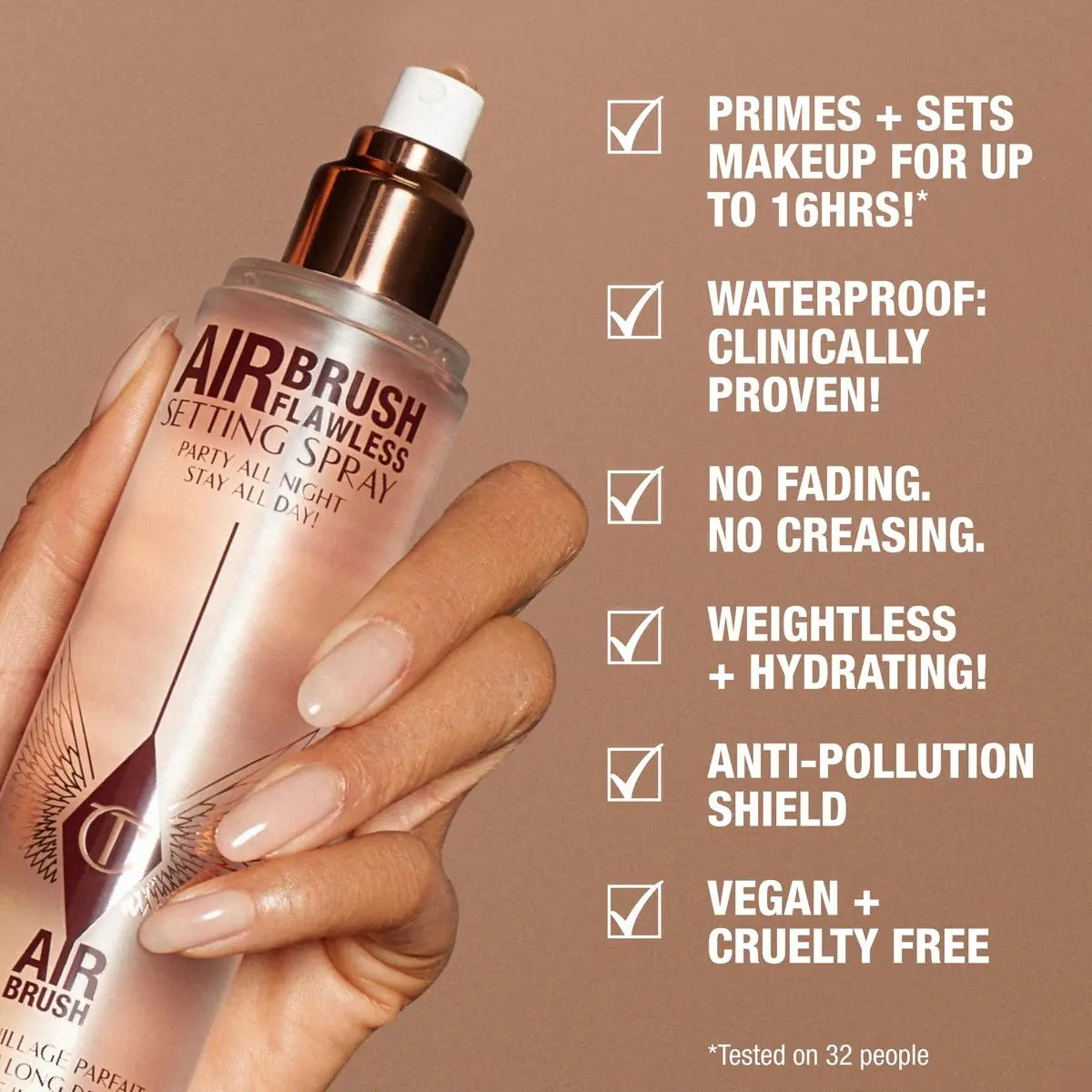 Charlotte Tilbury Airbrush Flawless Setting Spray - Ultra-Fine Hydrating Mist for 16-Hour Makeup Wear, Pore-Blurring & Skin-Soothing Avelisse