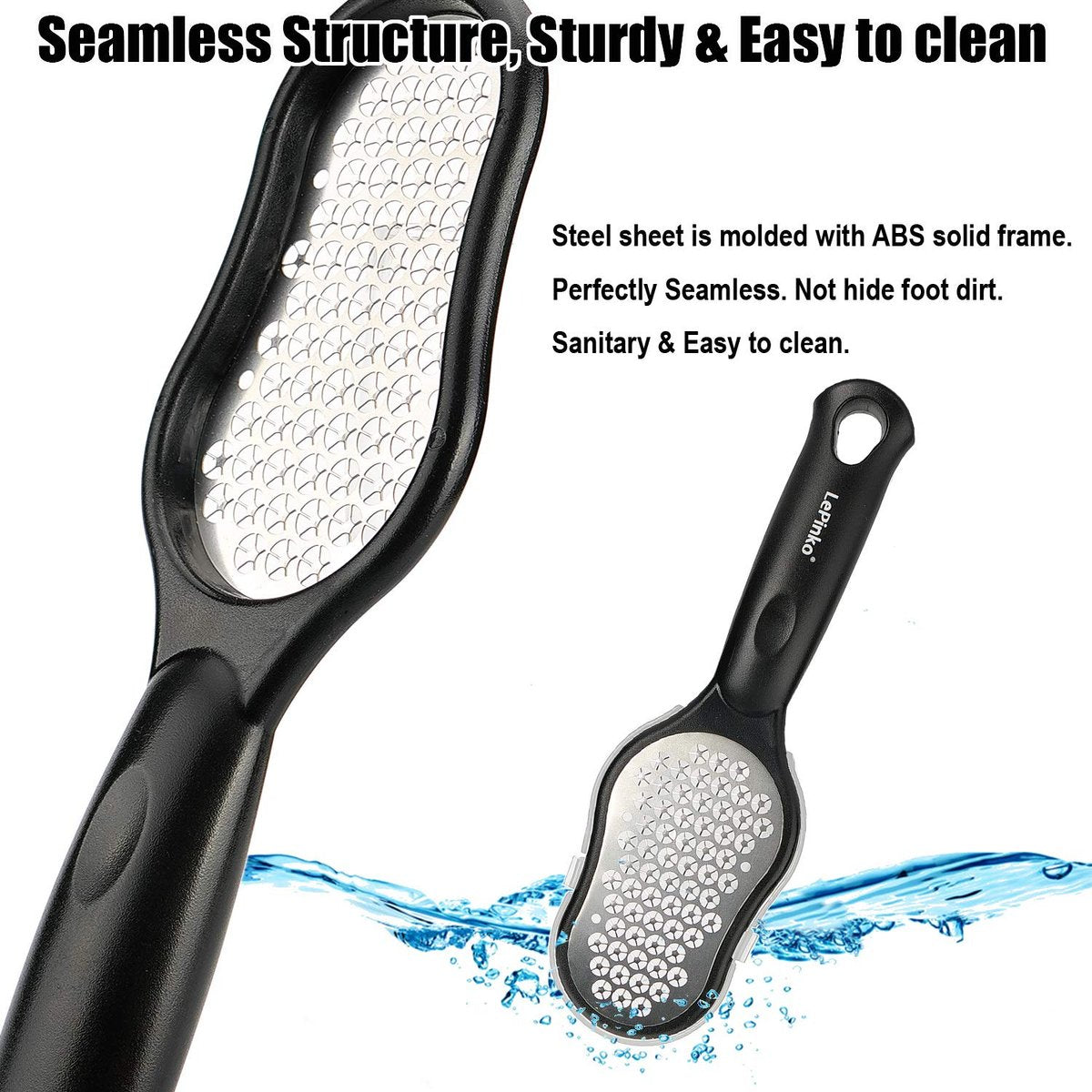 LePinko Foot Scrubber Set - Updated Blades, No Hurt Feet File, Powerful Pedicure Tool for Callus and Dead Skin Removal, Use in Shower or Dry, 2-Pack - görsel 9