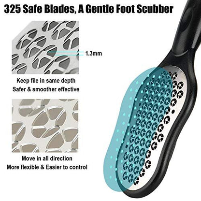 LePinko Foot Scrubber Set - Updated Blades, No Hurt Feet File, Powerful Pedicure Tool for Callus and Dead Skin Removal, Use in Shower or Dry, 2-Pack