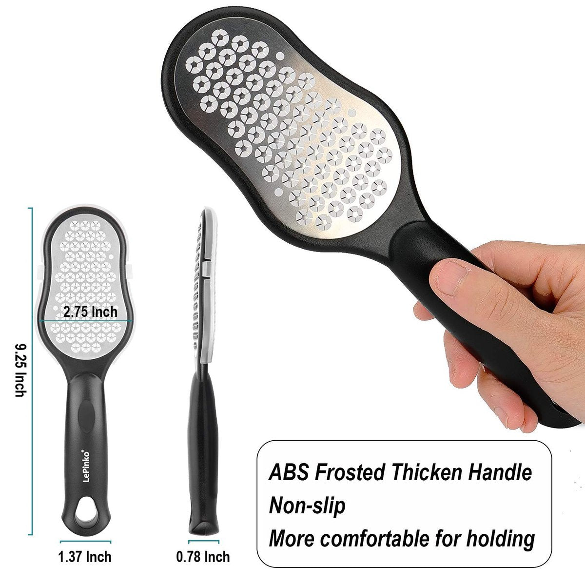 LePinko Foot Scrubber Set - Updated Blades, No Hurt Feet File, Powerful Pedicure Tool for Callus and Dead Skin Removal, Use in Shower or Dry, 2-Pack - görsel 13