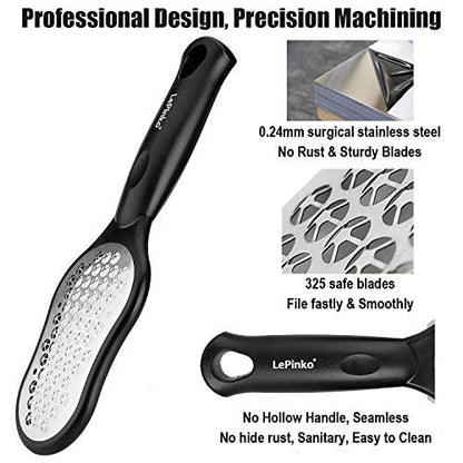 LePinko Foot Scrubber Set - Updated Blades, No Hurt Feet File, Powerful Pedicure Tool for Callus and Dead Skin Removal, Use in Shower or Dry, 2-Pack