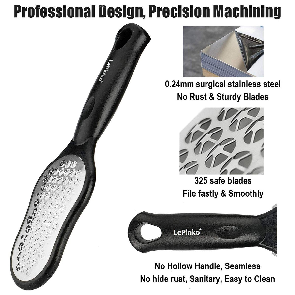 LePinko Foot Scrubber Set - Updated Blades, No Hurt Feet File, Powerful Pedicure Tool for Callus and Dead Skin Removal, Use in Shower or Dry, 2-Pack - görsel 3