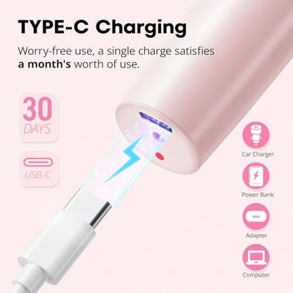VG VOGCREST Women's Eyebrow Trimmer & Facial Hair Remover - 2 in 1 Double Rotating Blades, Painless, Hypoallergenic, Rechargeable Avelisse