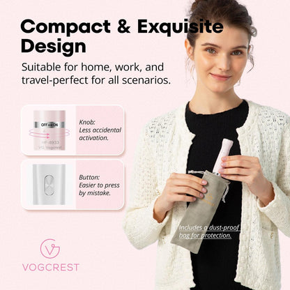 VG VOGCREST Women's Eyebrow Trimmer & Facial Hair Remover - 2 in 1 Double Rotating Blades, Painless, Hypoallergenic, Rechargeable Avelisse