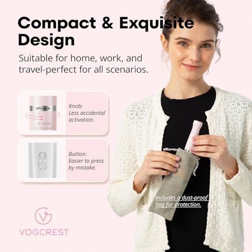 VG VOGCREST Women's Eyebrow Trimmer & Facial Hair Remover - 2 in 1 Double Rotating Blades, Painless, Hypoallergenic, Rechargeable Avelisse