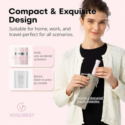 VG VOGCREST Women's Eyebrow Trimmer & Facial Hair Remover - 2 in 1 Double Rotating Blades, Painless, Hypoallergenic, Rechargeable Avelisse