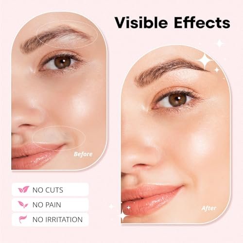 VG VOGCREST Women's Eyebrow Trimmer & Facial Hair Remover - 2 in 1 Double Rotating Blades, Painless, Hypoallergenic, Rechargeable Avelisse