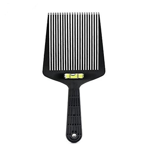 Eforlike Barber Flat Top Comb with Level - Precision Liquid Bang Oil Hair Cutting Angle Adjustment Large Teeth Comb Styling Tool (Black) Avelisse