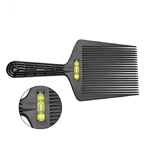 Eforlike Barber Flat Top Comb with Level - Precision Liquid Bang Oil Hair Cutting Angle Adjustment Large Teeth Comb Styling Tool (Black) Avelisse