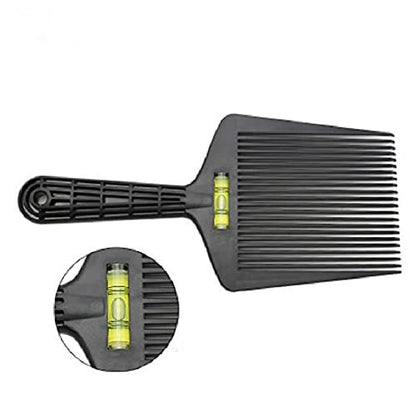 Eforlike Barber Flat Top Comb with Level - Precision Liquid Bang Oil Hair Cutting Angle Adjustment Large Teeth Comb Styling Tool (Black) Avelisse