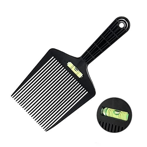 Eforlike Barber Flat Top Comb with Level - Precision Liquid Bang Oil Hair Cutting Angle Adjustment Large Teeth Comb Styling Tool (Black) Avelisse