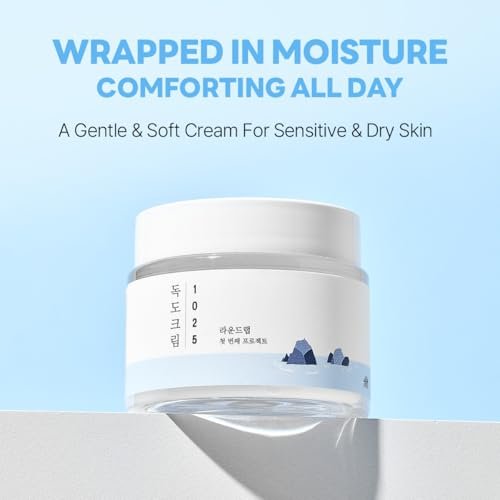 ROUND LAB 1025 Dokdo Cream - 48-Hour Deep Hydrating Face Moisturizer for Acne-Prone, Redness and Sensitive Skin with Ceramide, Skin Barrier Repair, Fragrance-Free, Korean Skin Care 2.71 Fl Oz - görsel 6