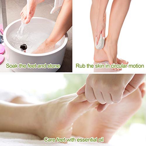 2 Pack Natural Pumice Stone for Feet – Asqraqo Lava Pedicure Tools, Hard Skin & Callus Remover, Exfoliating Foot File for Dead Skin Removal - görsel 6