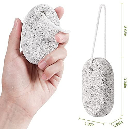 2 Pack Natural Pumice Stone for Feet – Asqraqo Lava Pedicure Tools, Hard Skin & Callus Remover, Exfoliating Foot File for Dead Skin Removal