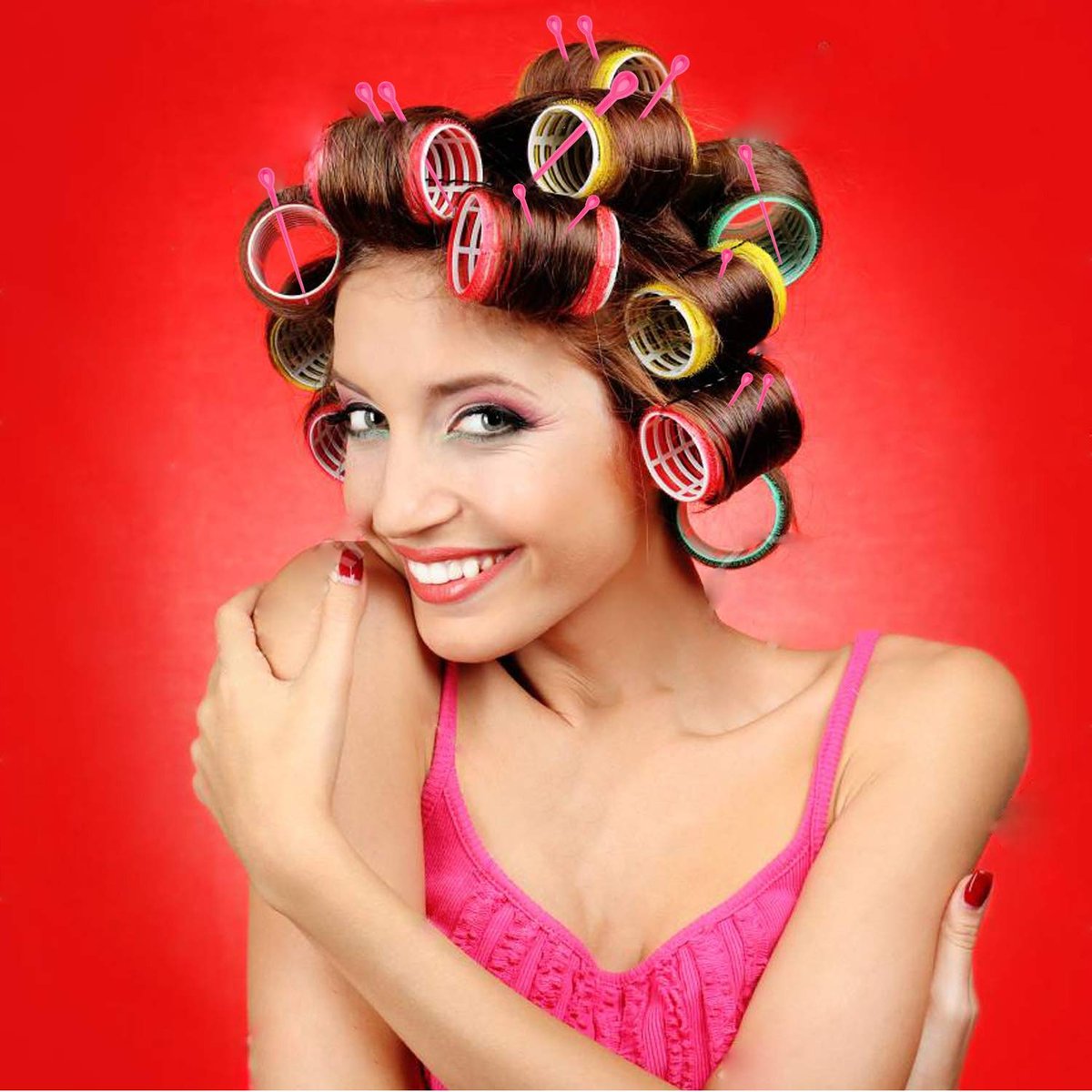 240-Piece Plastic Hair Roller Set with Brush Picks for Curling Styling – White - görsel 9