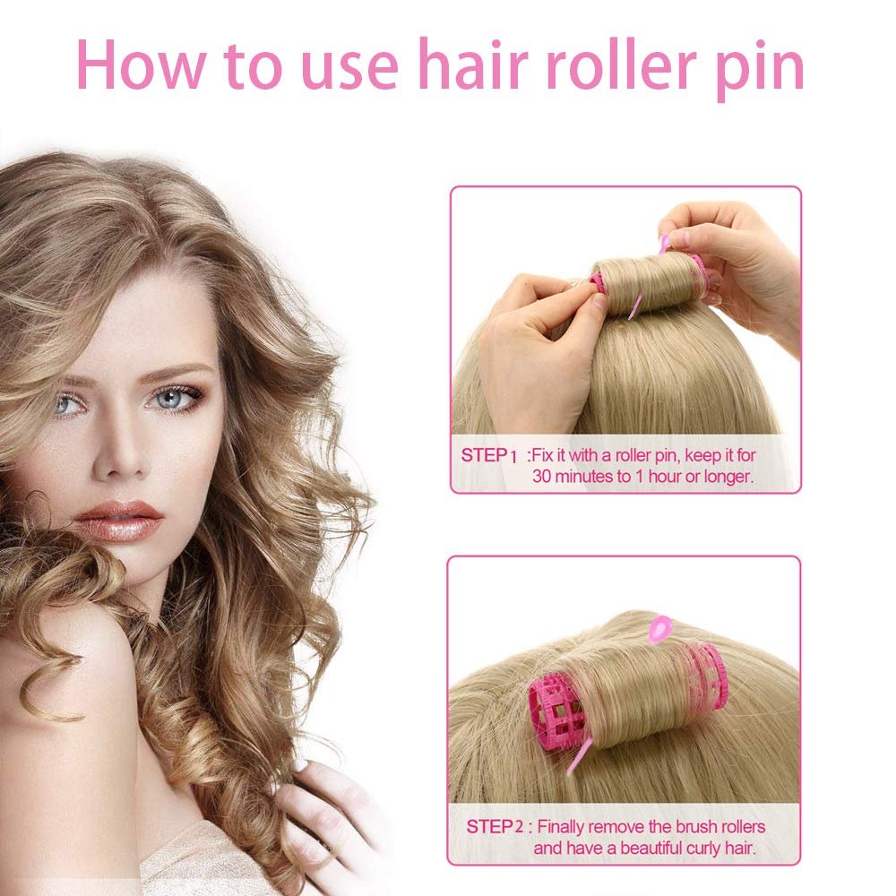 240-Piece Plastic Hair Roller Set with Brush Picks for Curling Styling – White - görsel 5