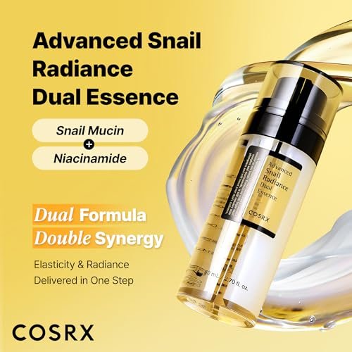 COSRX Snail Mucin 74% + Niacinamide 5% Dual Essence - Anti Aging Face Serum for Dull & Sensitive Skin, Korean Skincare, 2.70 fl.oz / 80ml Avelisse