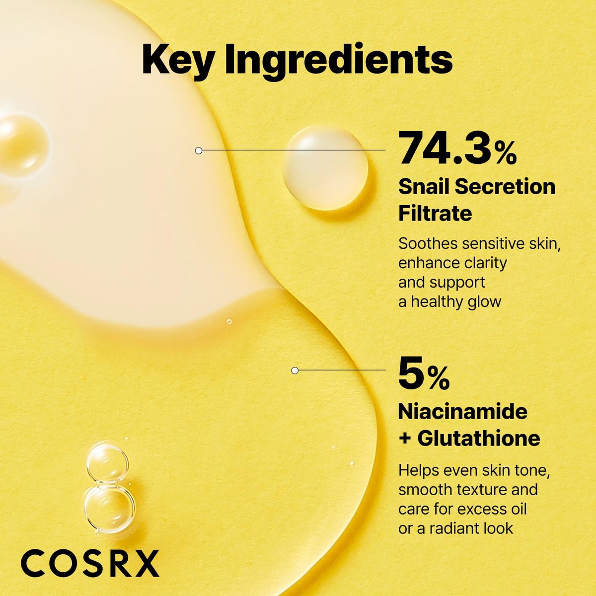 COSRX Snail Mucin 74% + Niacinamide 5% Dual Essence - Anti Aging Face Serum for Dull & Sensitive Skin, Korean Skincare, 2.70 fl.oz / 80ml Avelisse