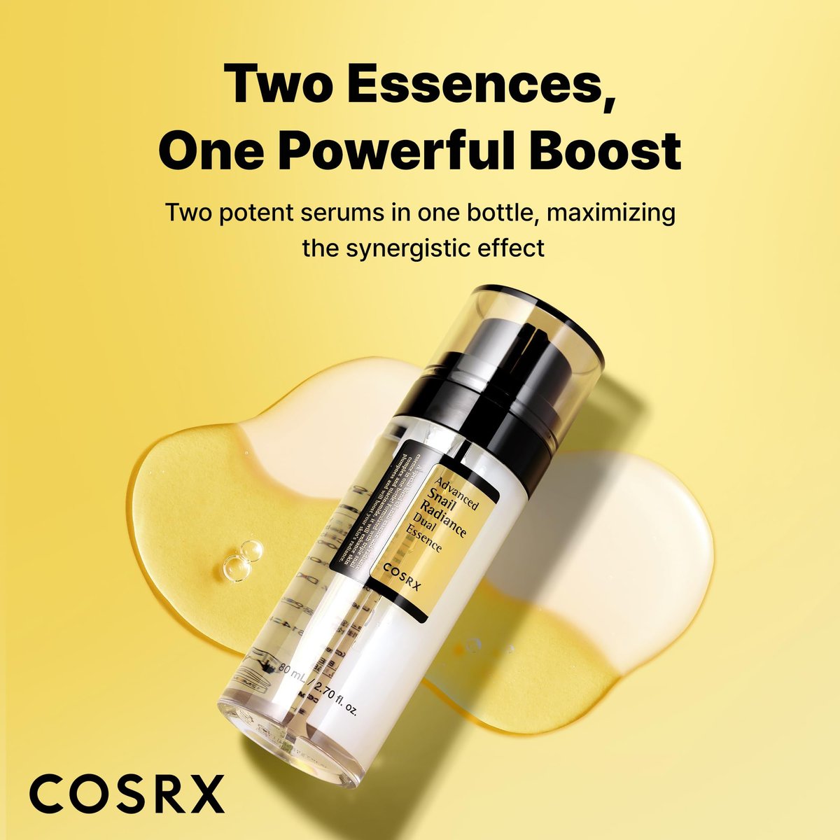 COSRX Snail Mucin 74% + Niacinamide 5% Dual Essence - Anti Aging Face Serum for Dull & Sensitive Skin, Korean Skincare, 2.70 fl.oz / 80ml Avelisse