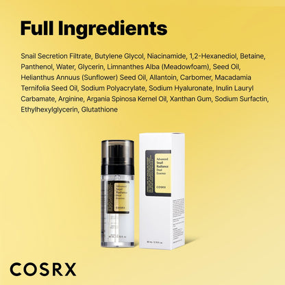 COSRX Snail Mucin 74% + Niacinamide 5% Dual Essence - Anti Aging Face Serum for Dull & Sensitive Skin, Korean Skincare, 2.70 fl.oz / 80ml Avelisse
