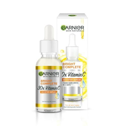 Garnier Bright Complete Vitamin C Booster Face Serum, 30ml – Brightening & Dark Spot Corrector