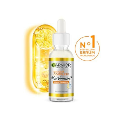 Garnier Bright Complete Vitamin C Booster Face Serum, 30ml – Brightening & Dark Spot Corrector