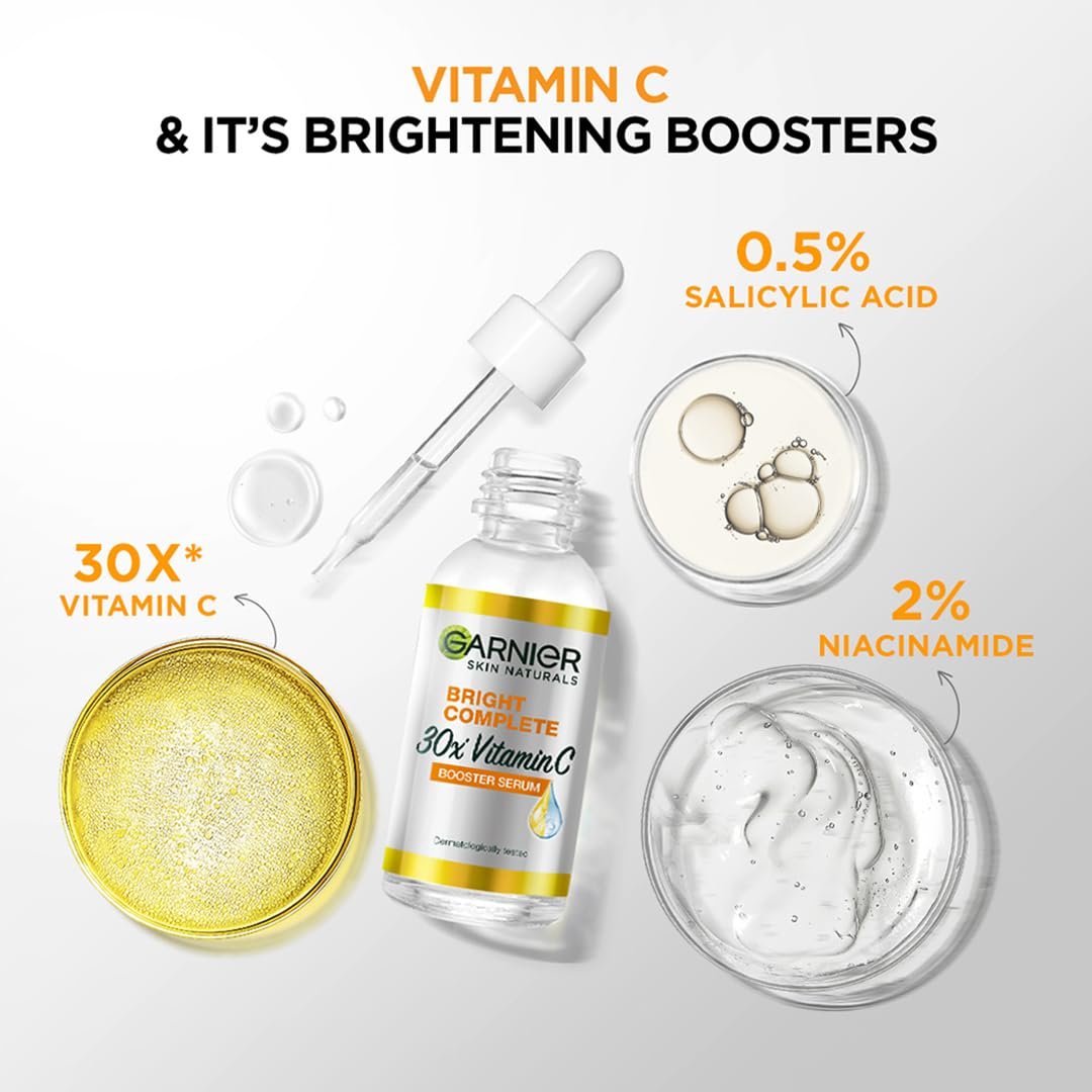 Garnier Bright Complete Vitamin C Booster Face Serum, 30ml – Brightening & Dark Spot Corrector - görsel 11