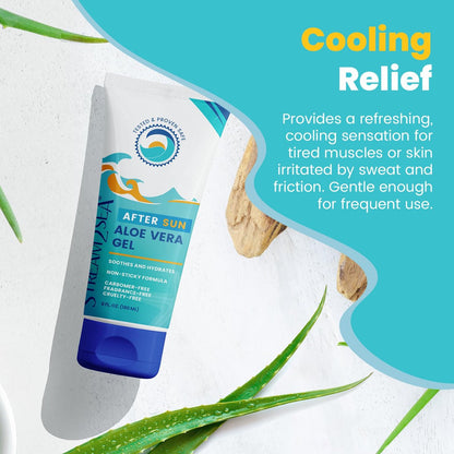 STREAM 2 SEA Soothing Aloe Vera Gel – Reef Safe, Paraben Free, All Natural After Sun & Underwater Sting Relief, 6 Fl Oz