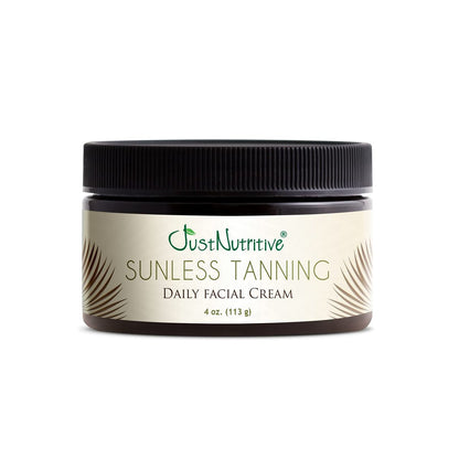 Sunless Tanning Daily Facial Cream | Self-Tanner for Face | Natural Glow | Just Nutritive (4 oz) Avelisse