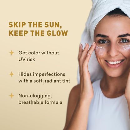 Sunless Tanning Daily Facial Cream | Self-Tanner for Face | Natural Glow | Just Nutritive (4 oz) Avelisse